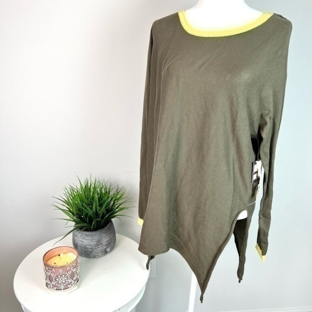 Cloth By Design womens green oversized multi tie knot knit sweater